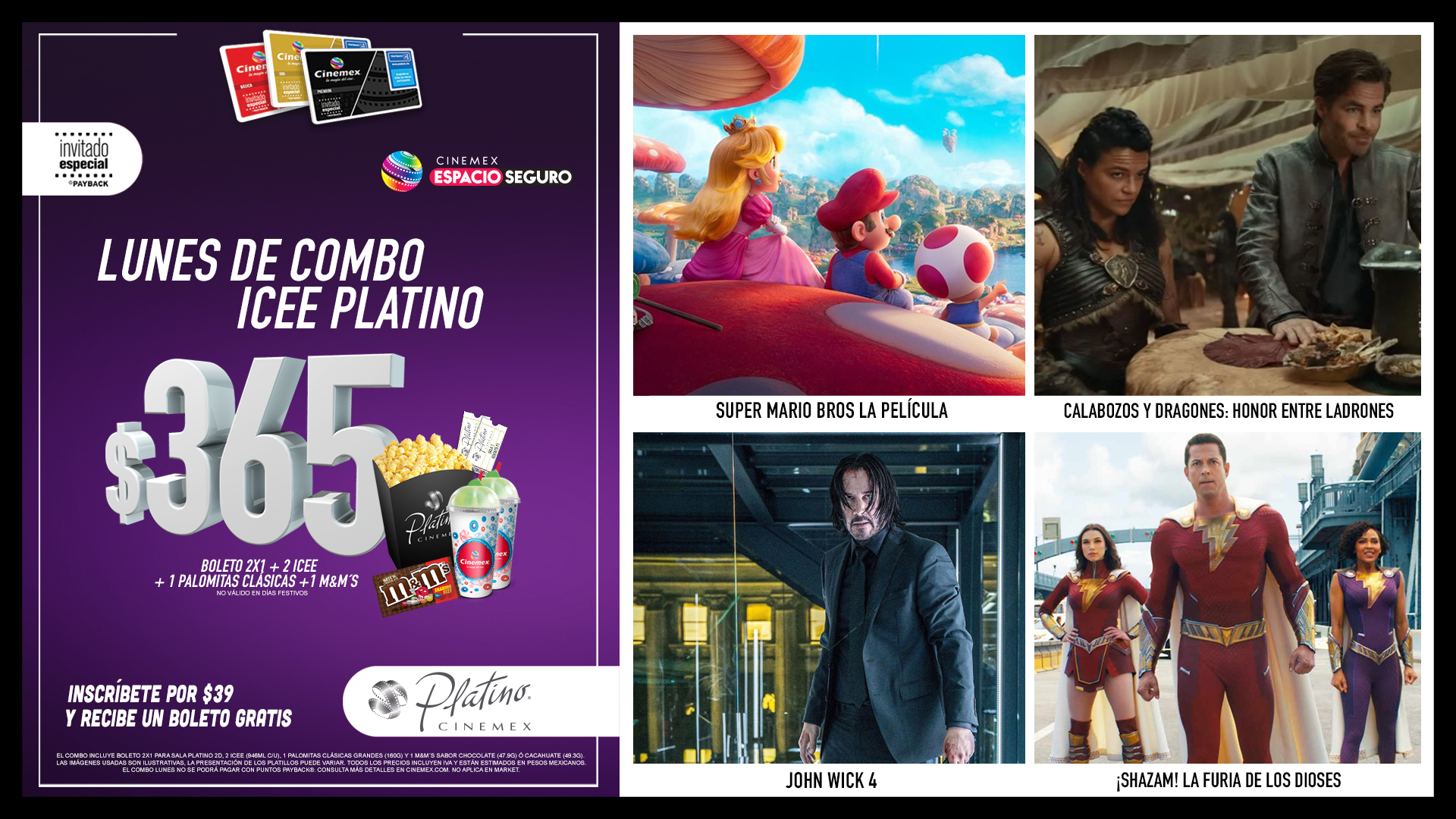 Combos semanales en Cinemex: Esto incluye cada promoción por día