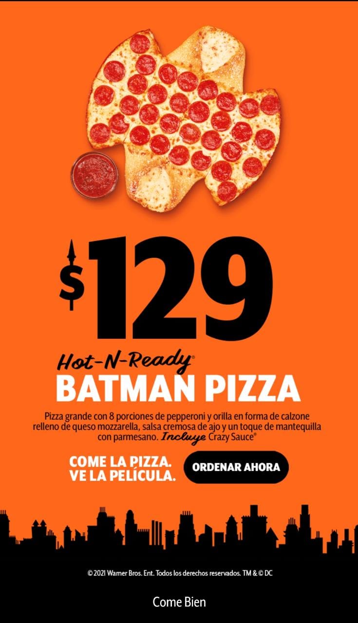 La pizza de Little Caesars inspirada en 'The Batman' ya es la sensación en  redes