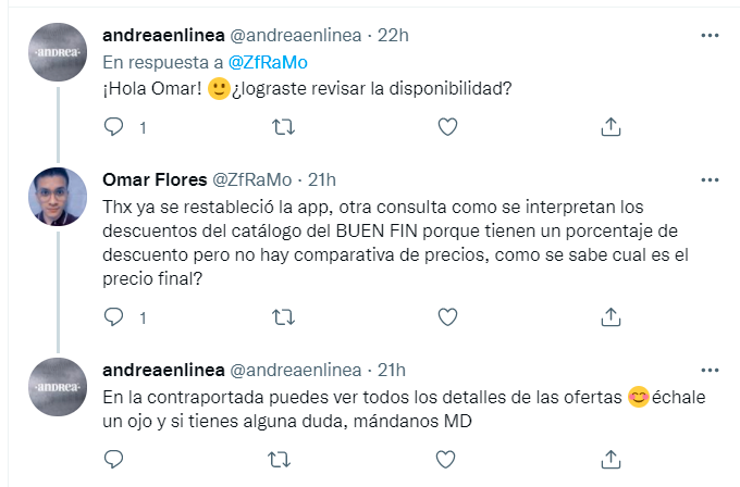 Andrea tiene registra problemas El Buen Fin? Hay quejas en Twitter