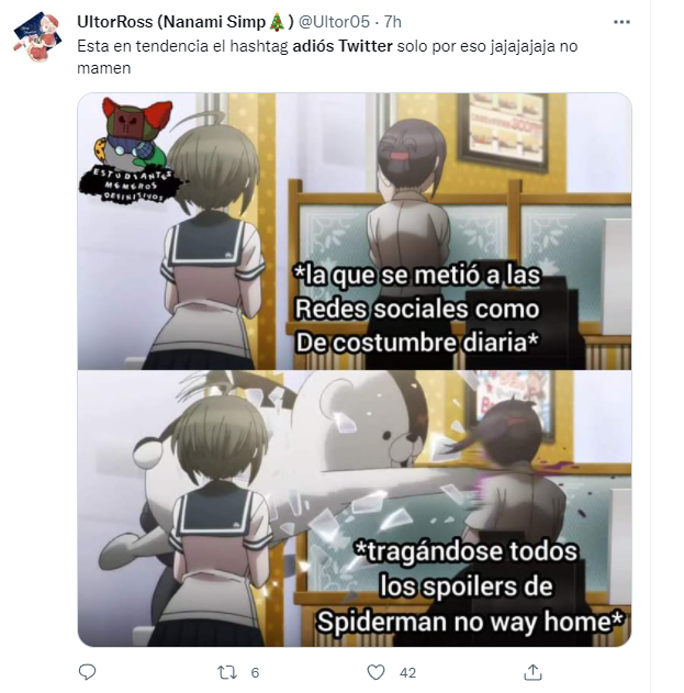 Adiós Twitter”: Miles se despiden con memes hasta el estreno de 'Spider-Man:  No Way Home'