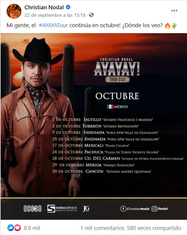 Christian Nodal Profepa clausura predio devastado para sus