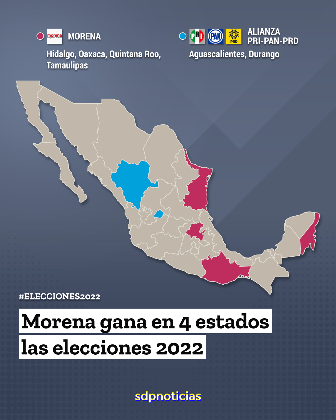 Elecciones 2022 México: Cómo quedó el mapa político del país por partidos;  Morena gobernará 22 estados