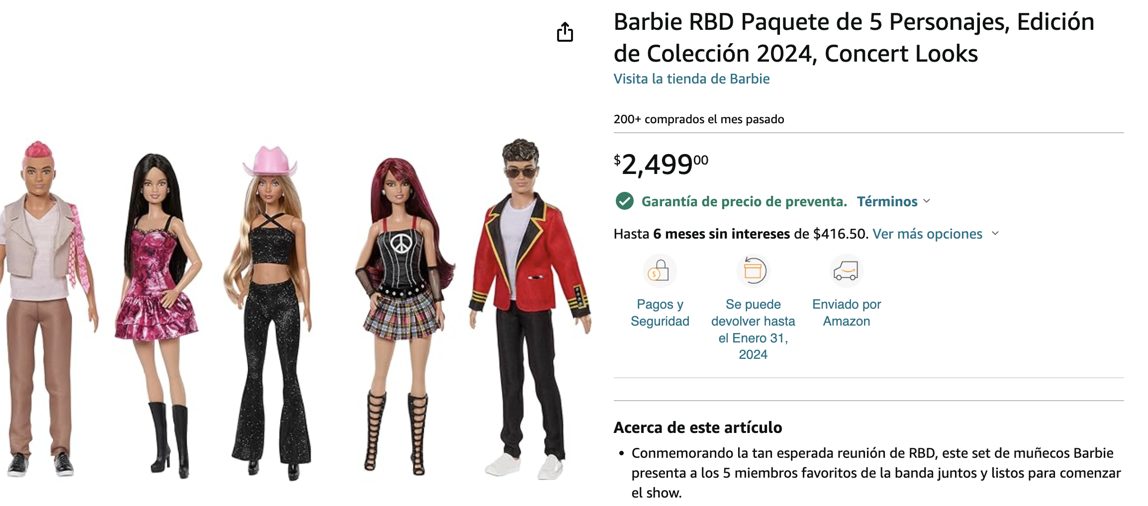 Muñecas rbd online precio