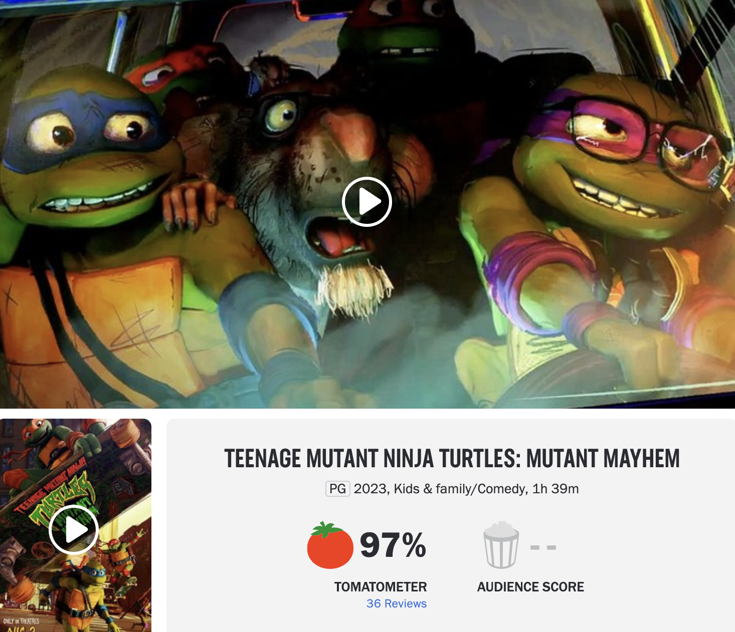 Cómo le fue a las Tortugas Ninja: Caos Mutante en Rotten Tomatoes