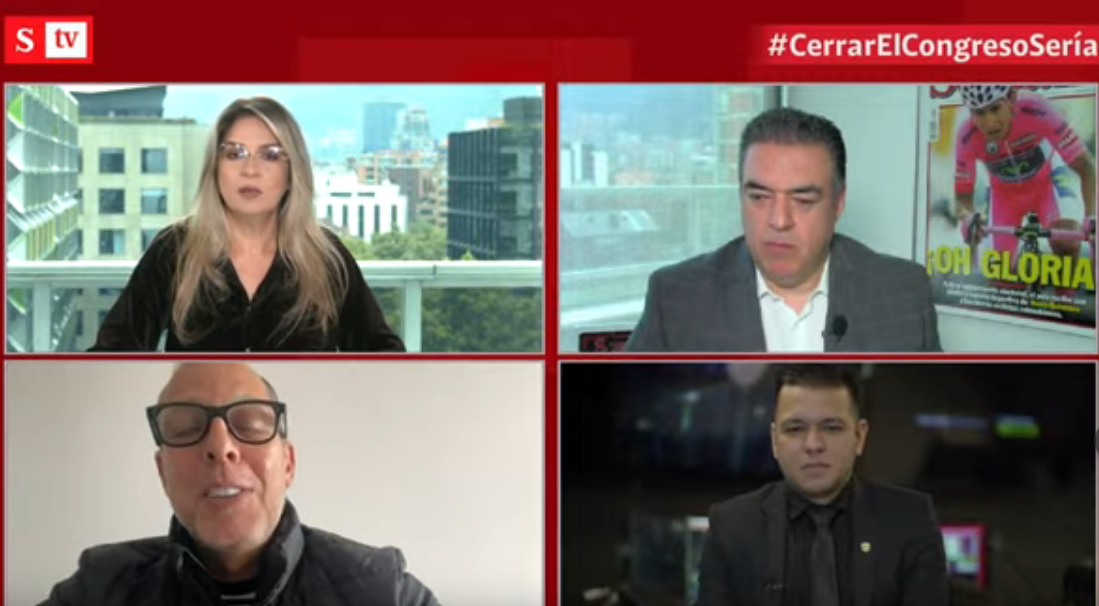 De izquierda a derecha: Vicky Dávila, Jairo Lozano, Alfredo Saade y Jota Pe Hernández