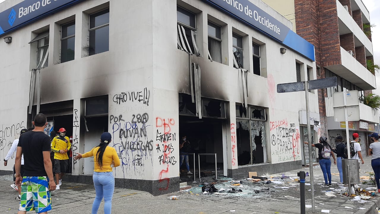Día después de las protestas con vandalismo en Cali