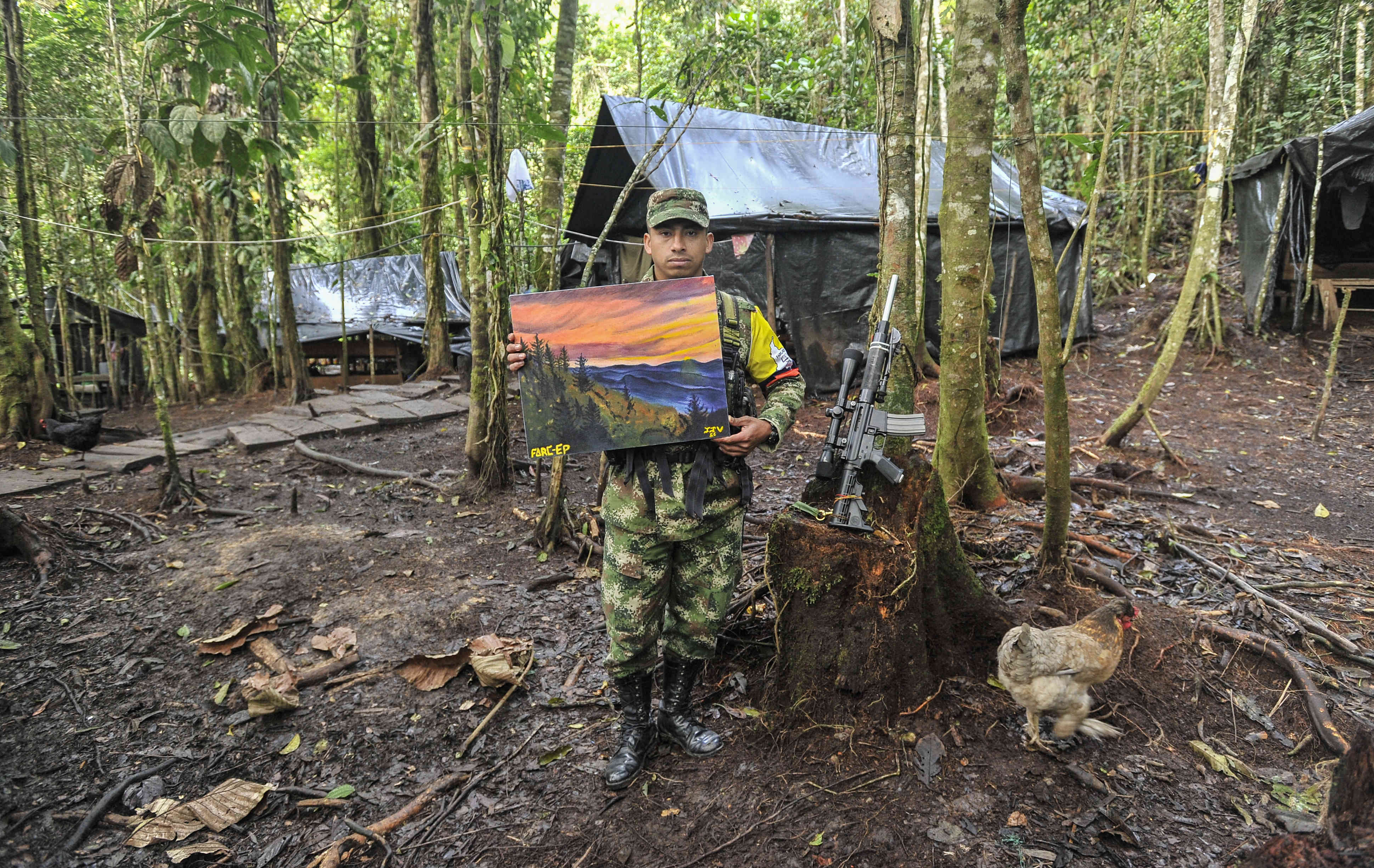 Andrés Micolta, 27 años. Cuadro: Los colores de la montaña. Acrílico sobre lienzo.