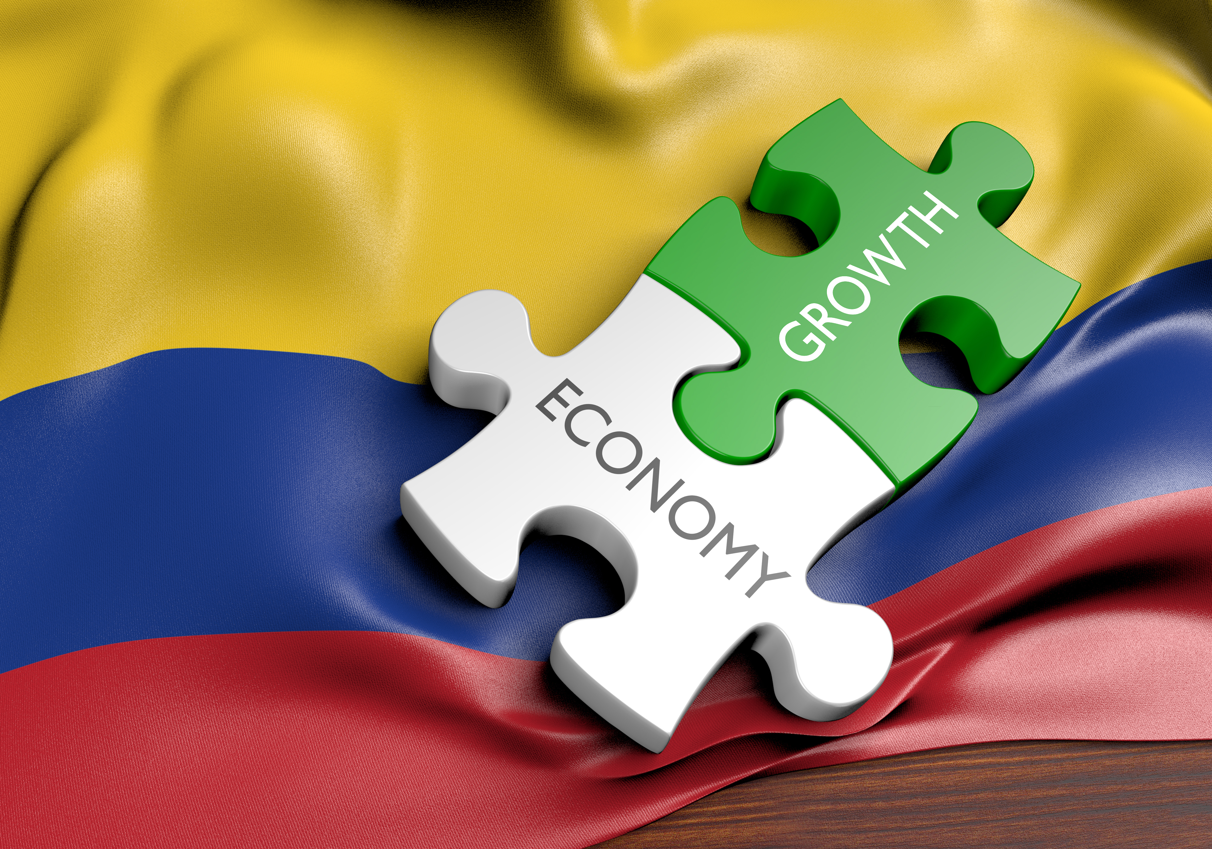3D rendered concept of the state of the economic and finance markets in Colombia.
