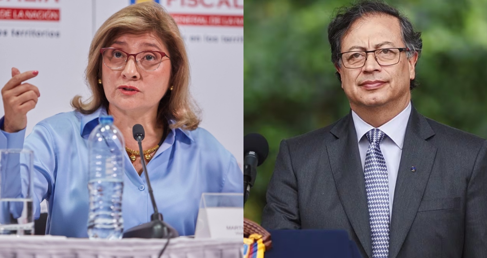 La vicefiscal Martha Mancera y el presidente Gustavo Petro.