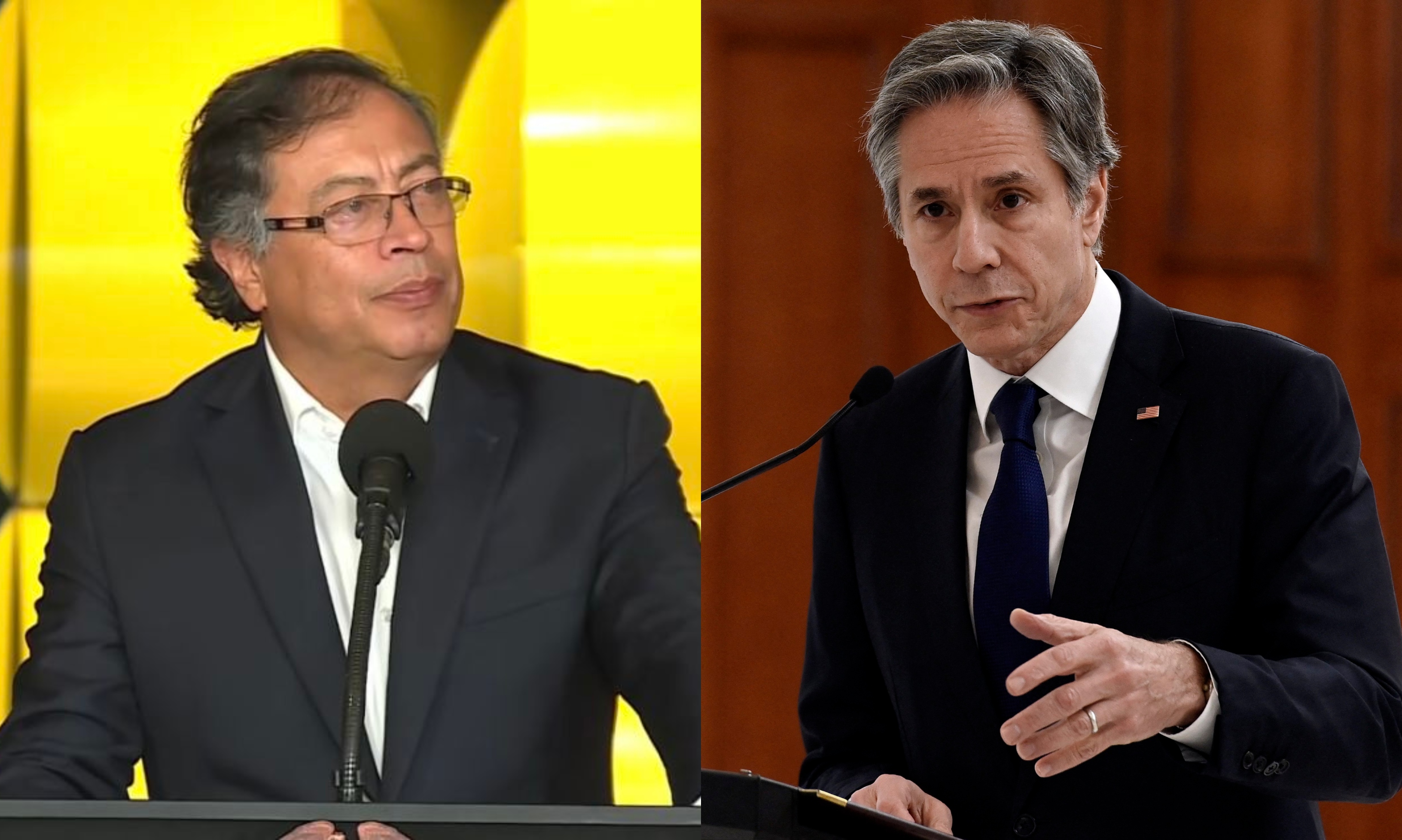 Presidente Gustavo Petro y el secretario de Estado de EE.UU. Antony Blinken.