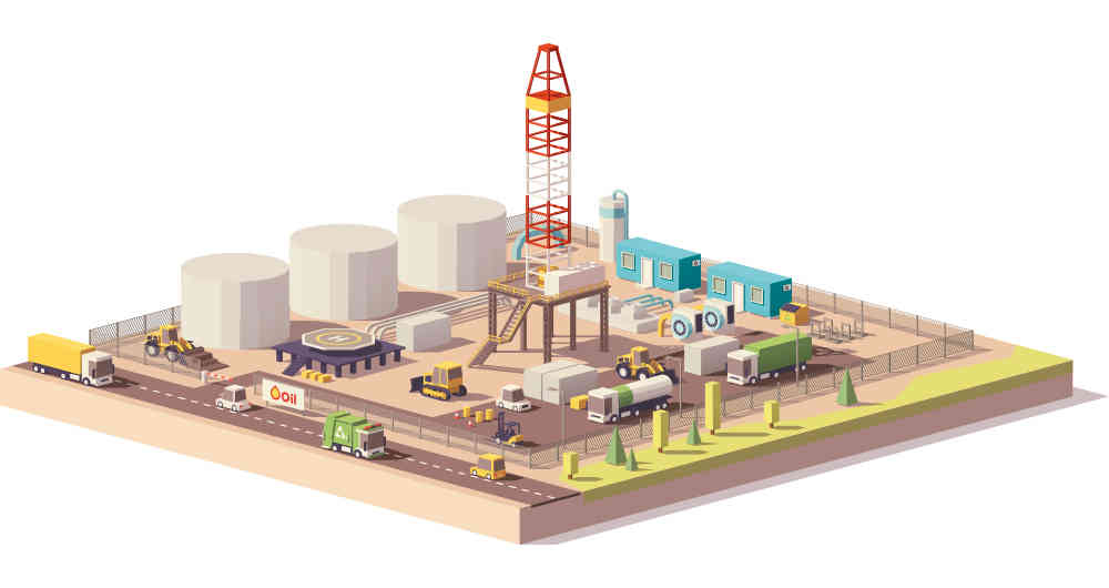 ilustración de plataforma petrolera