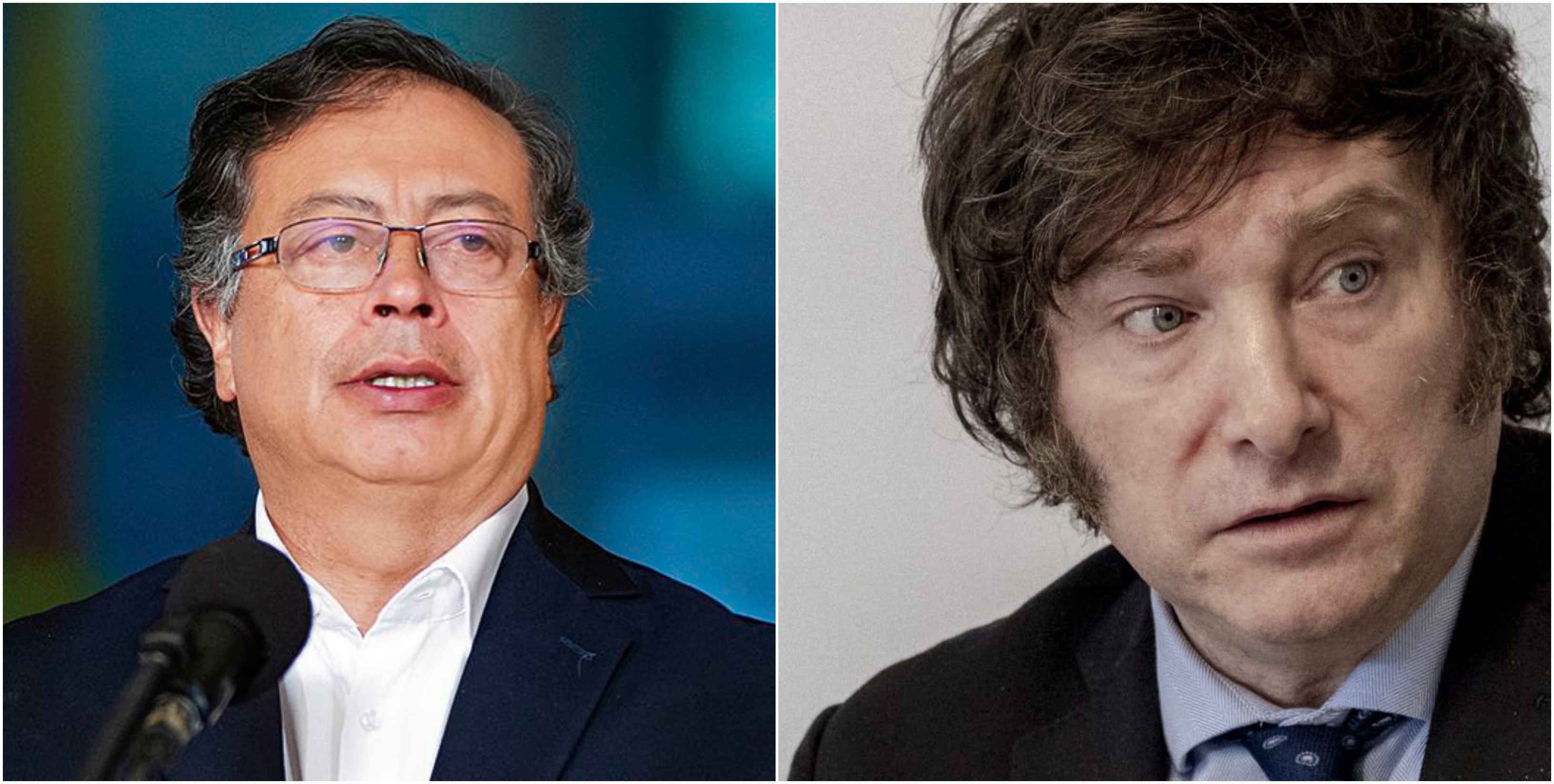 Presidente Gustavo Petro y Javier Milei