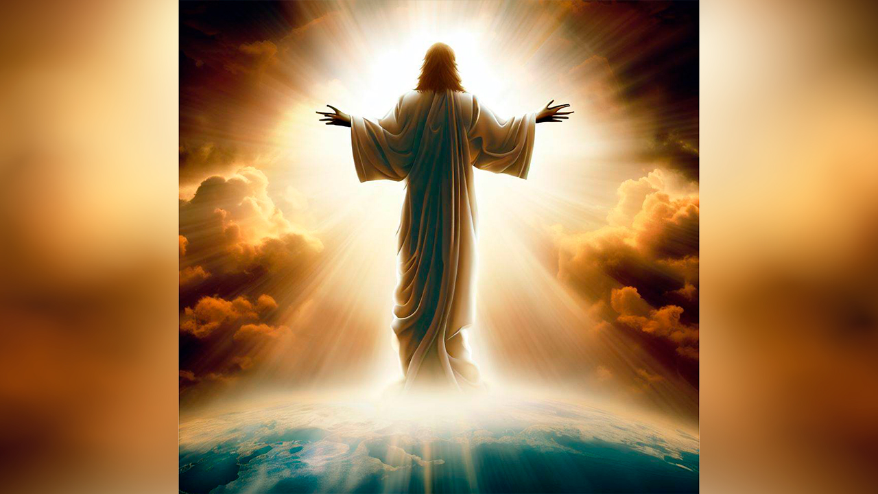 Ilustración que representa la segunda venida de Cristo a la Tierra.