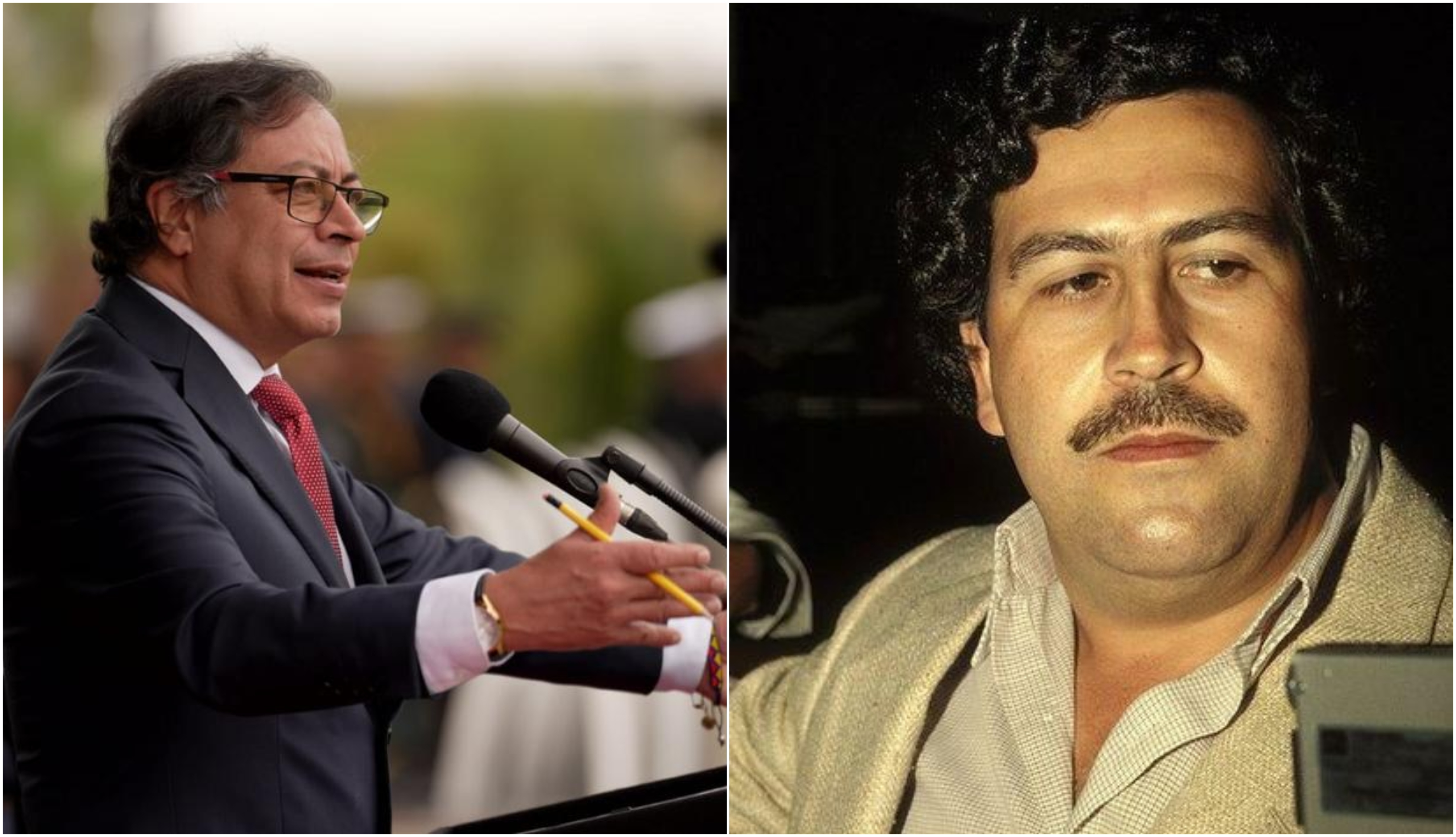 Presidente Gustavo Petro y Pablo Escobar