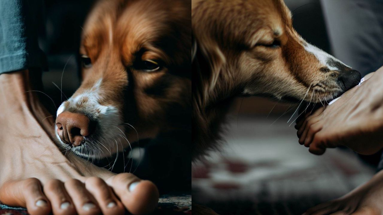 ¿Por qué los perros le lamen los pies a sus dueños?