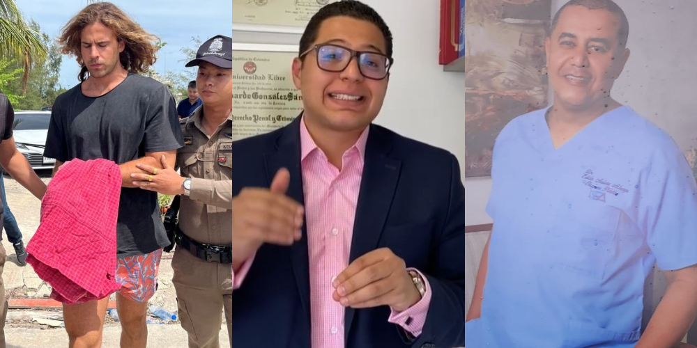 En el centro aparece Miguel González, abogado de la familia de Edwin Arrieta, médico asesinado en Tailandia.