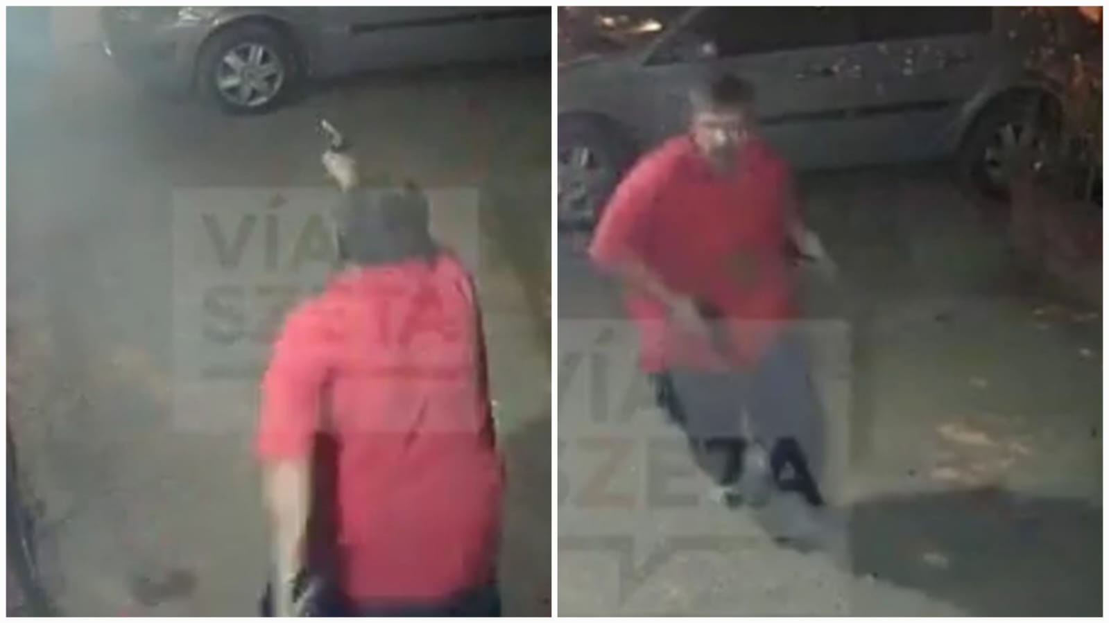 Un policía se enfrenta con ladrones al frente de su propia casa, en Argentina.