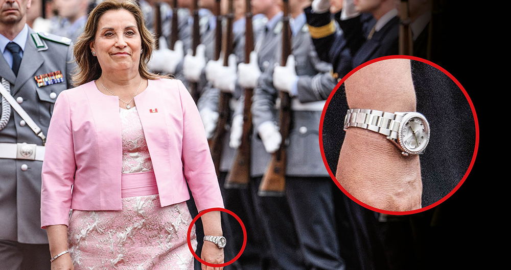 Uno de los relojes Rolex de Dina Boluarte está tasado en más de 14.000 dólares, aunque su sueldo mensual es de 4.000 dólares.