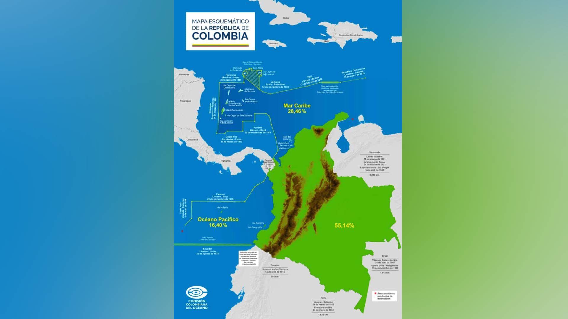 Mapa Colombia Nicaragua San Andrés