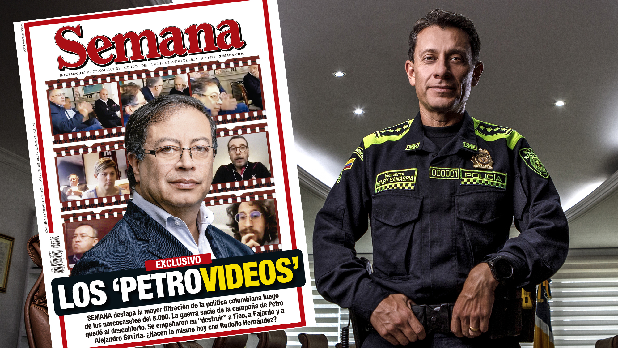 General Henry Sanabria. Director General de la Policía Nacional.General con la portada de los petrovideosBogotá Marzo 21 de 2023.Foto: Juan Carlos Sierra-Revista Semana. 