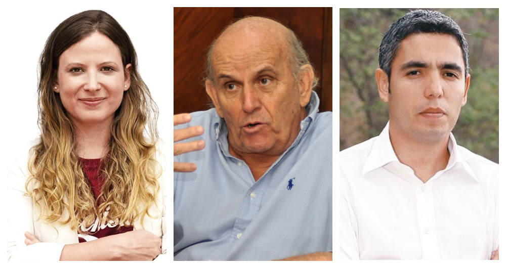 La candidata Diana Rojas, el político y empresario Maurice Armitage y el polémico exgobernador del Valle Juan Carlos Abadía.