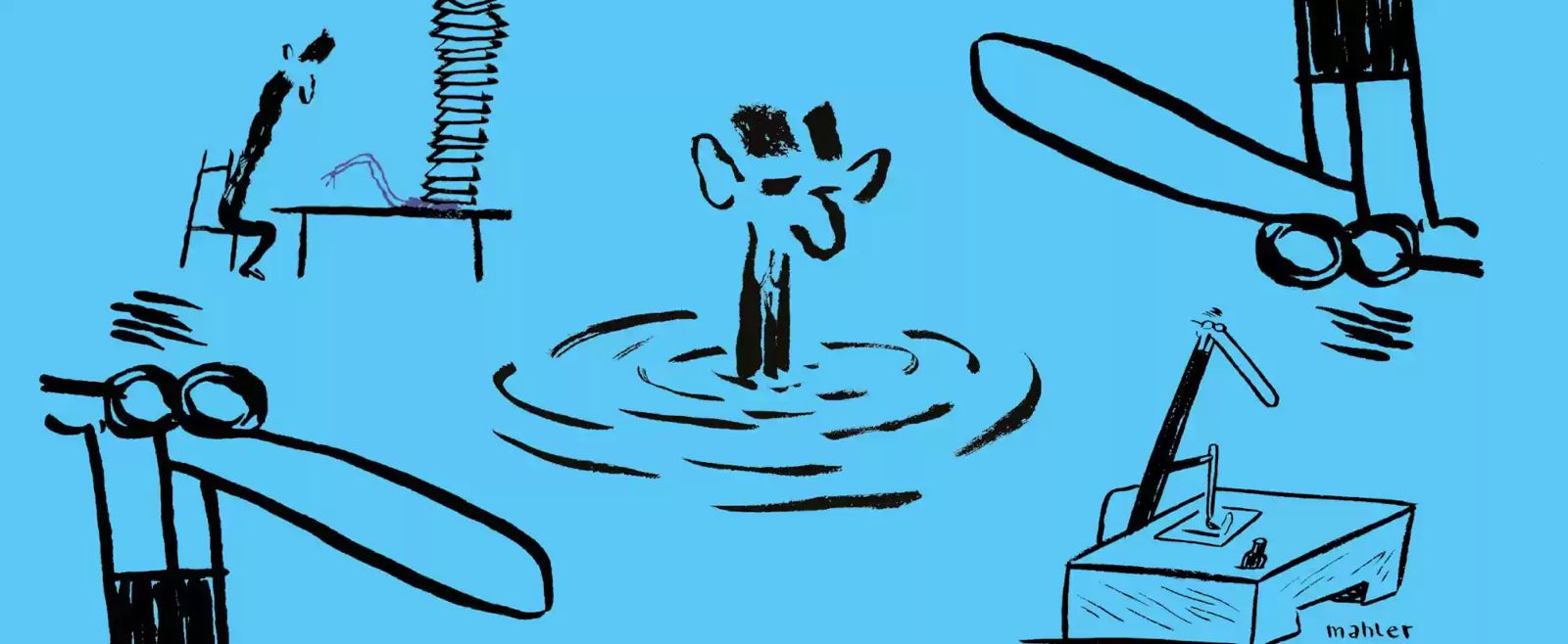 Esta es una de las ilustraciones que hacen parte de la exposición.