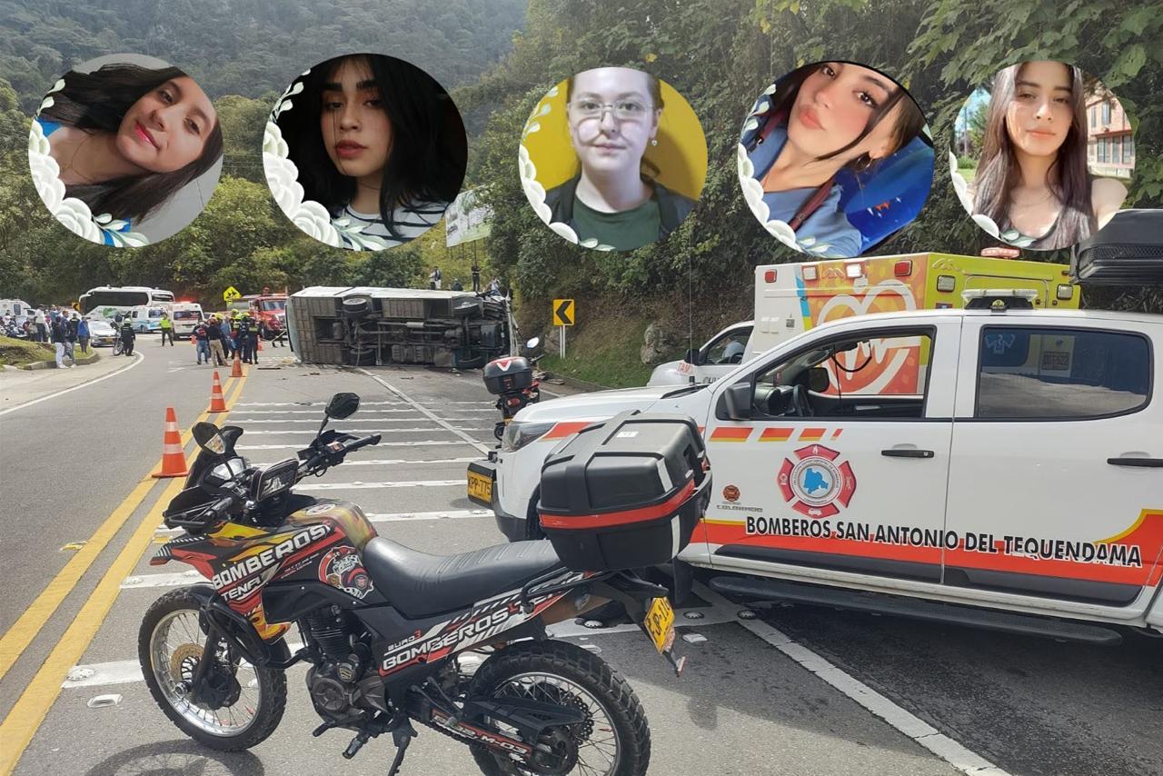 Las cinco jóvenes que murieron en accidente de un bus en la vía Bogotá-La Mesa.