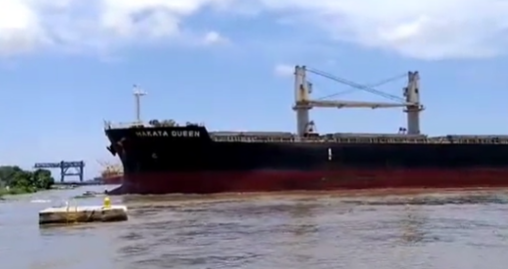 Buque protagonizó accidente en el Puerto de Barranquilla.