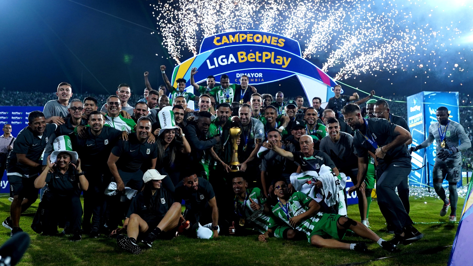 Atlético Nacional celebrando un nuevo título por Liga Betplay.