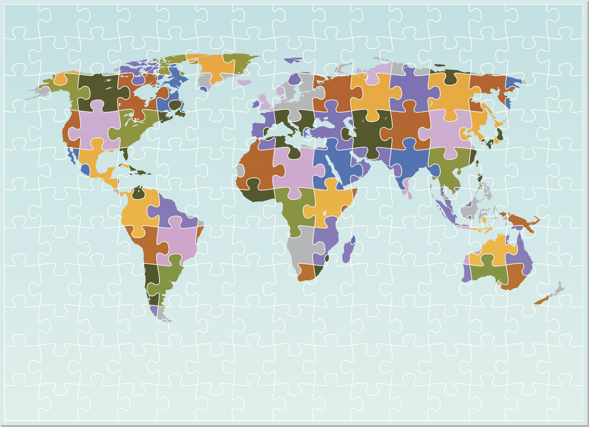 Foto de referencia del mapamundi en rompecabezas