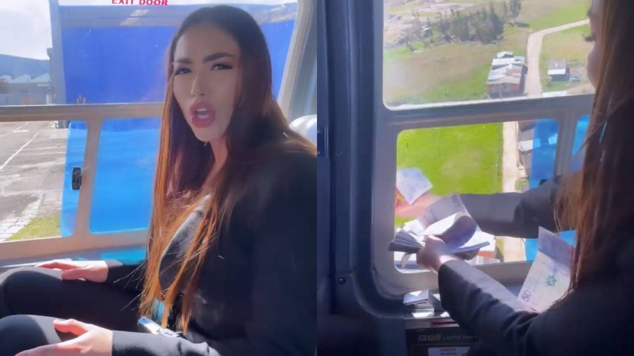 Epa Colombia lanza billetes desde helicóptero