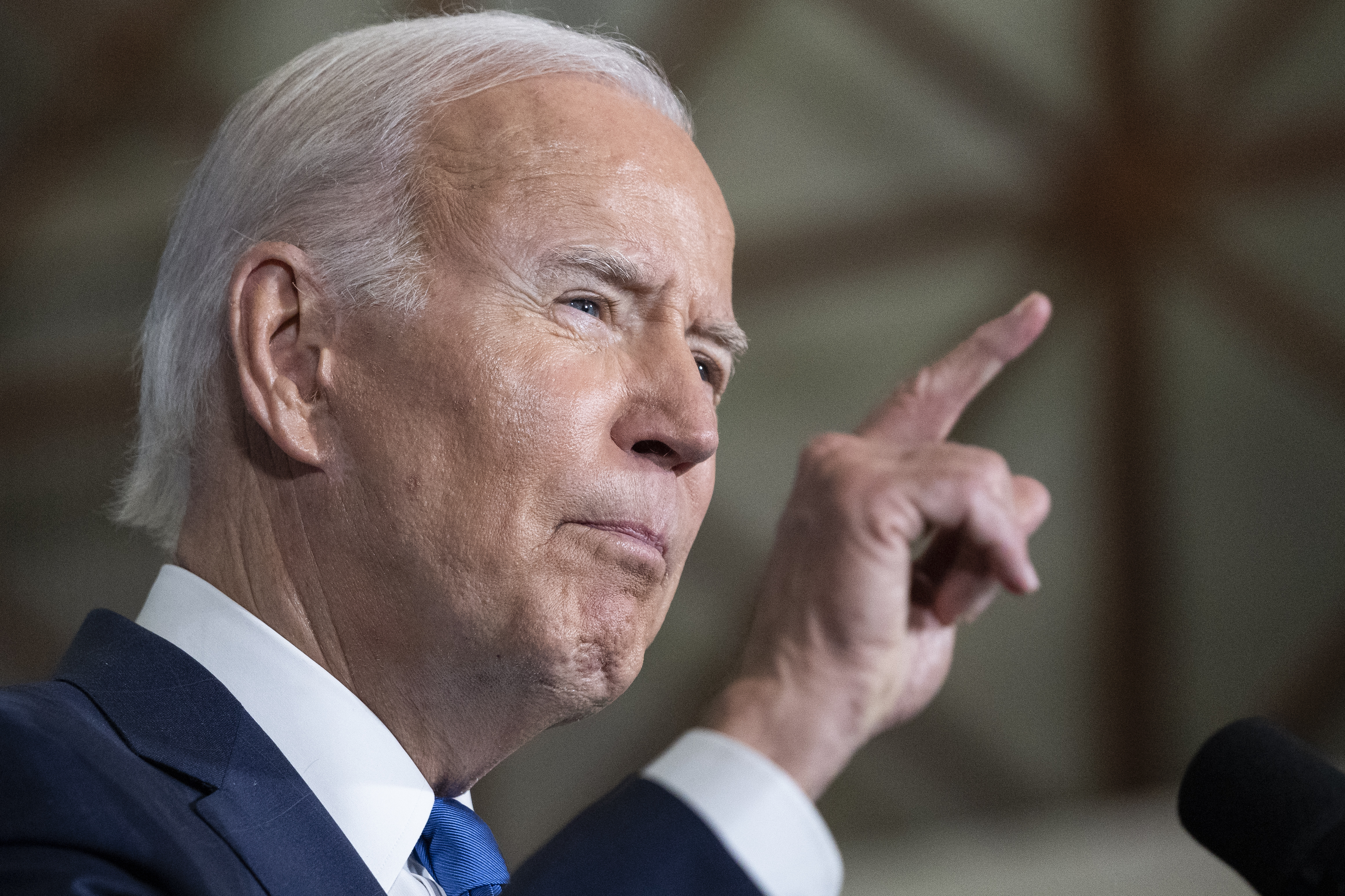 President Joe Biden speaks about threats to democracy ahead of next week's midterm elections, Wednesday, Nov. 2, 2022, at the Columbus Club in Union Station, near the U.S. Capitol in Washington. (AP Photo/Alex Brandon)