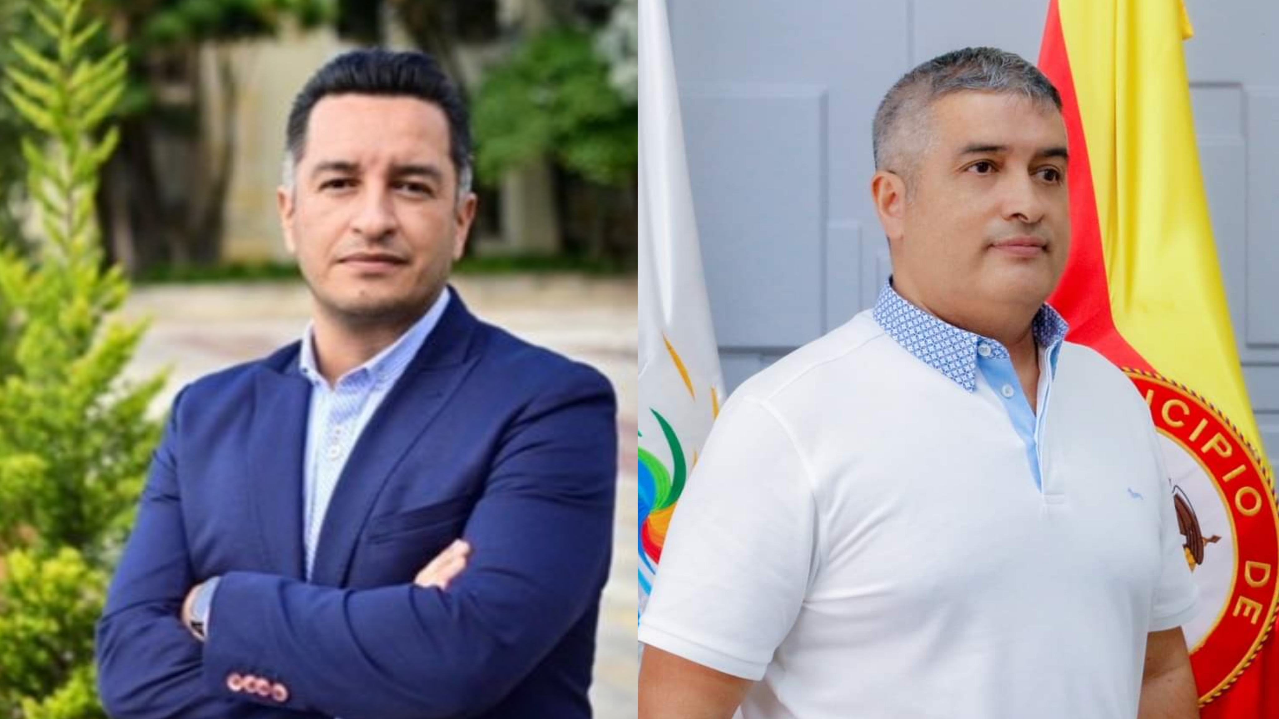 Andrés Idárraga, secretario de Transparencia y Agustín Manrique, alcalde de Melgar