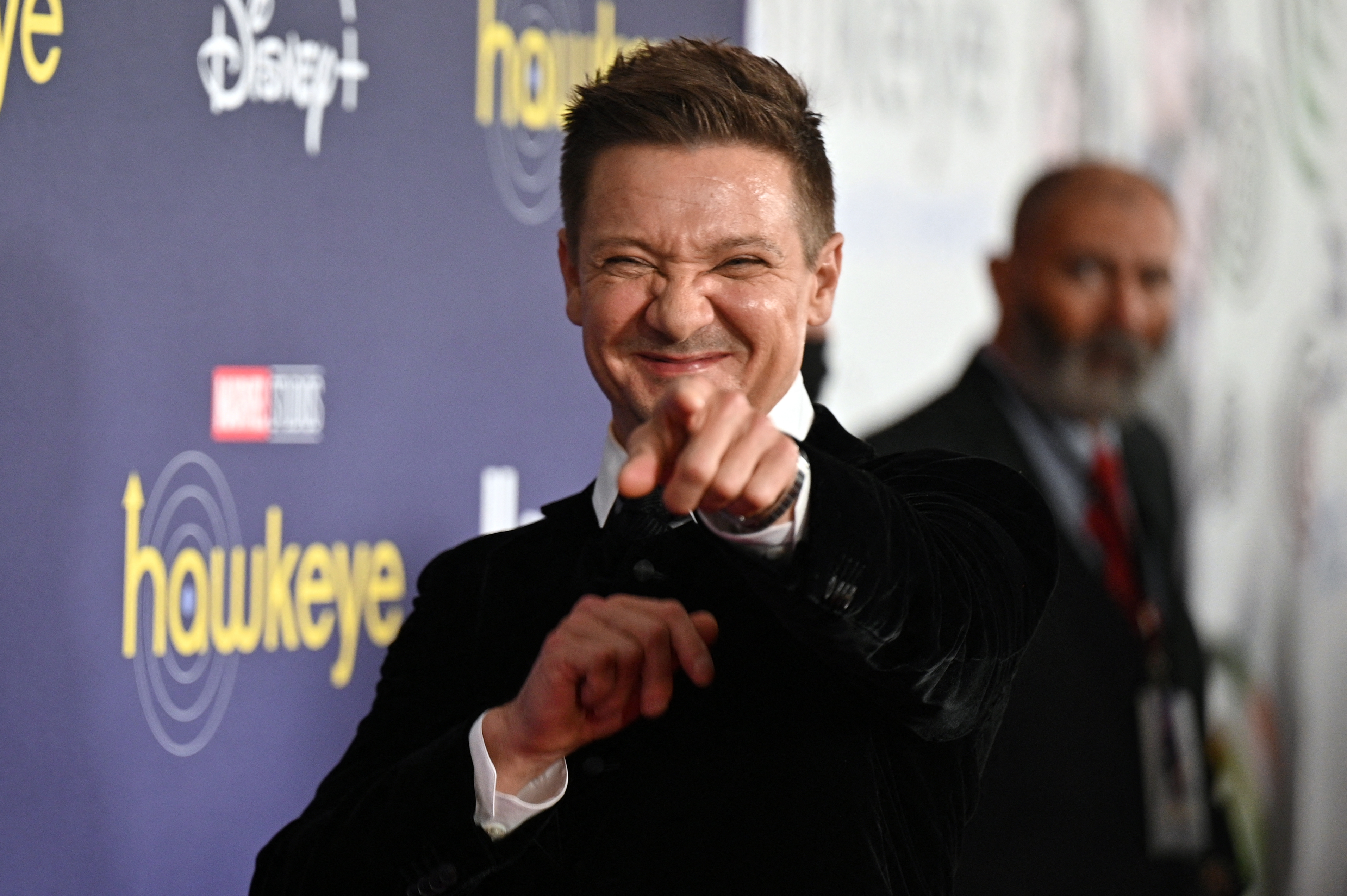(FILES) In this file photo taken on November 17, 2021 US actor Jeremy Renner arrives for the premiere of Marvel Studios' television miniseries "Hawkeye" at the El Capitan Theatre in Los Angeles. - Movie star Jeremy Renner, known for his role as Hawkeye in several Marvel blockbusters, was in critical but stable condition following an accident while plowing snow, his representative told US media. Renner was using a truck-sized tracked snow vehicle about a quarter mile from his mountain home on January 1, 2023 when the vehicle accidentally ran over one of his legs, the TMZ tabloid news website said. (Photo by Robyn Beck / AFP)
