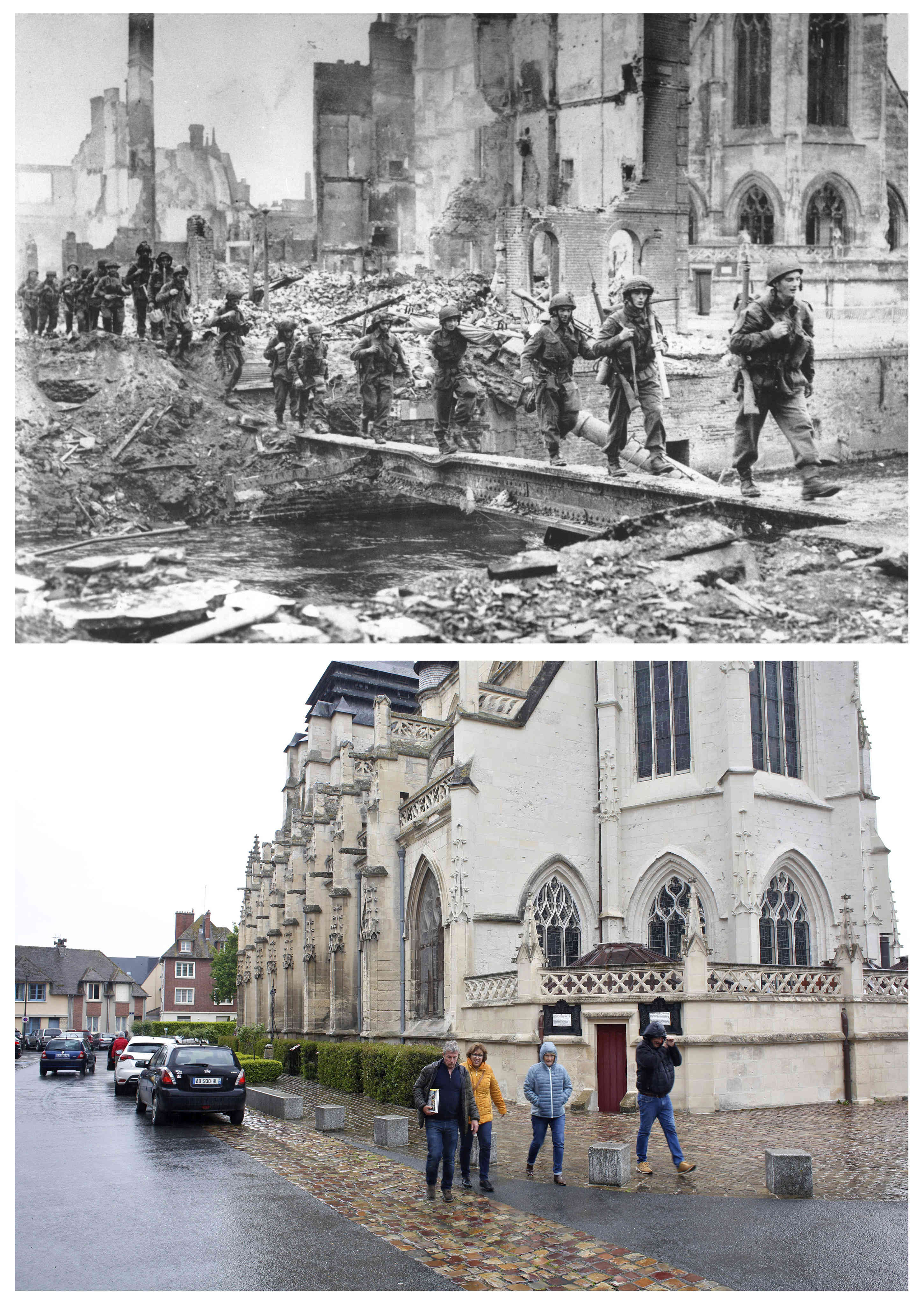En fotos: Normandía durante la Segunda Guerra Mundial y ahora