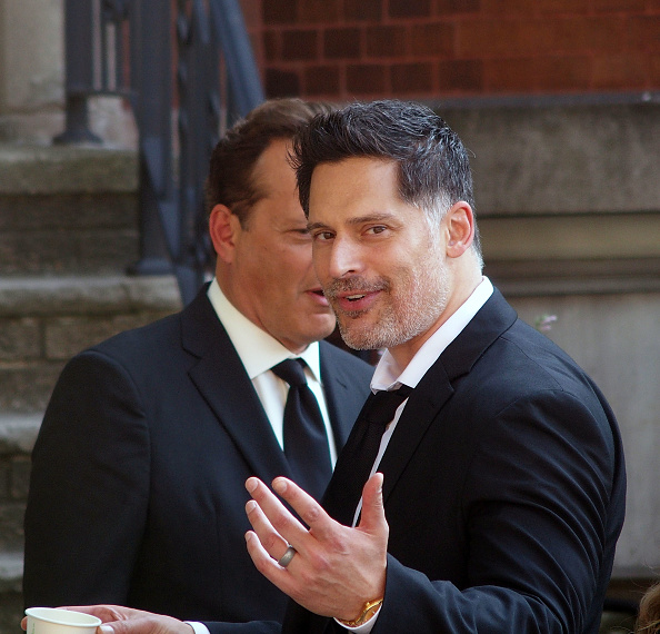 JERSEY CITY, NEW JERSEY - JUNE 01:  Joe Manganiello is seen on the set of "Nonnas" on June 1, 2023 in Jersey City, New Jersey.  (Photo by Bobby Bank/GC Images)