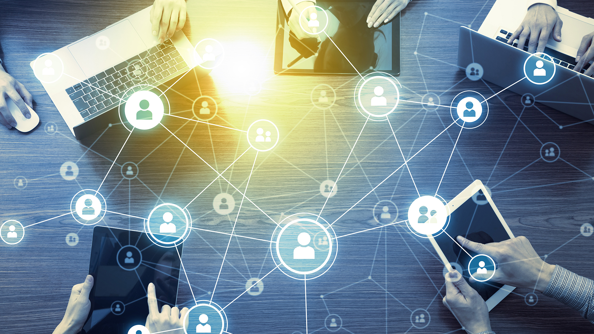 Concepto de redes sociales.