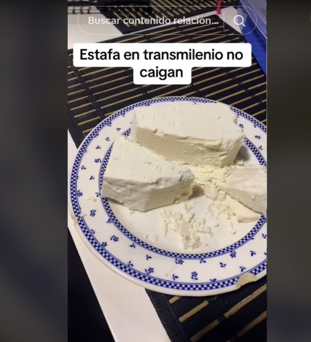 La mujer destapo el ‘queso’ y resultó ser una ‘mezcla de maizena’