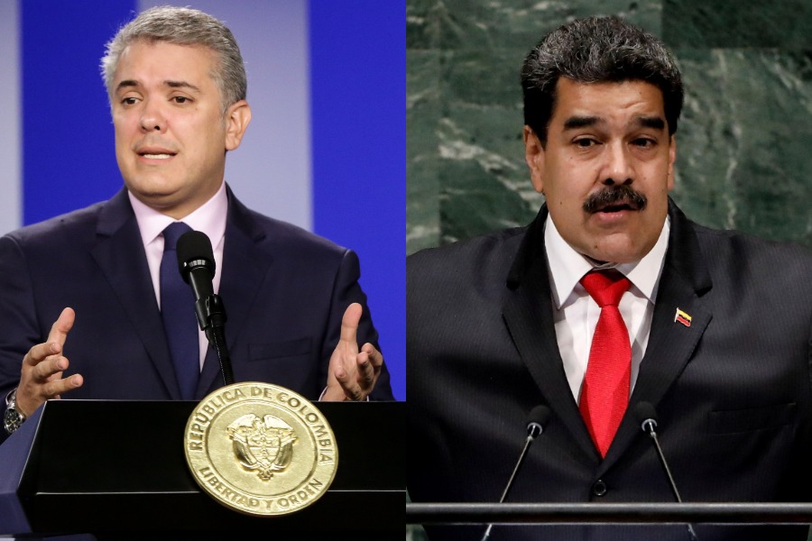 Presidente de Colombia, Iván Duque; y de Venezuela, Nicolás Maduro.