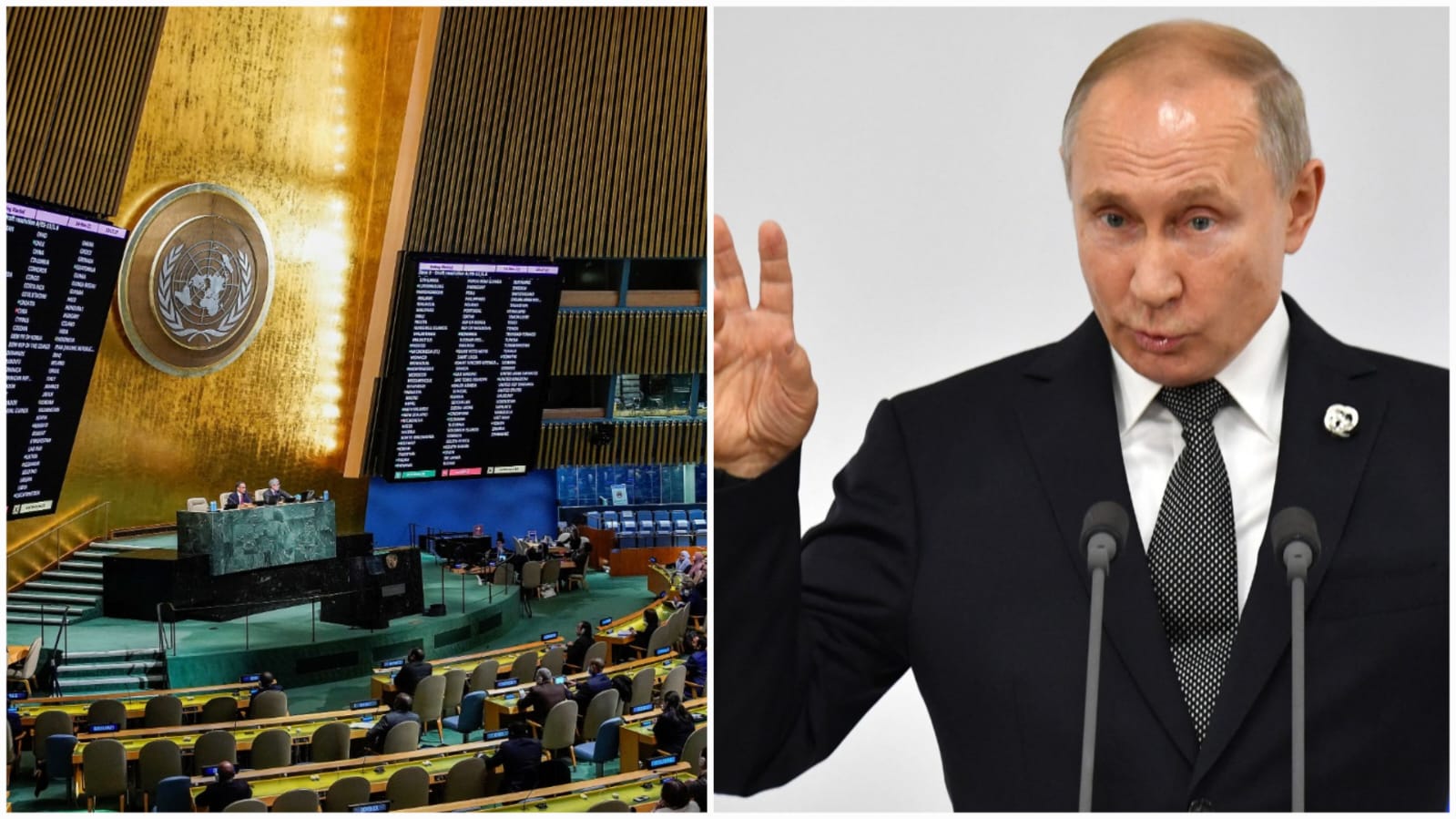 La Asamblea General de la ONU adoptó una resolución en la que insta al gobierno del presidente ruso, Vladimir Putin, a reparar a Ucrania por los daños.
