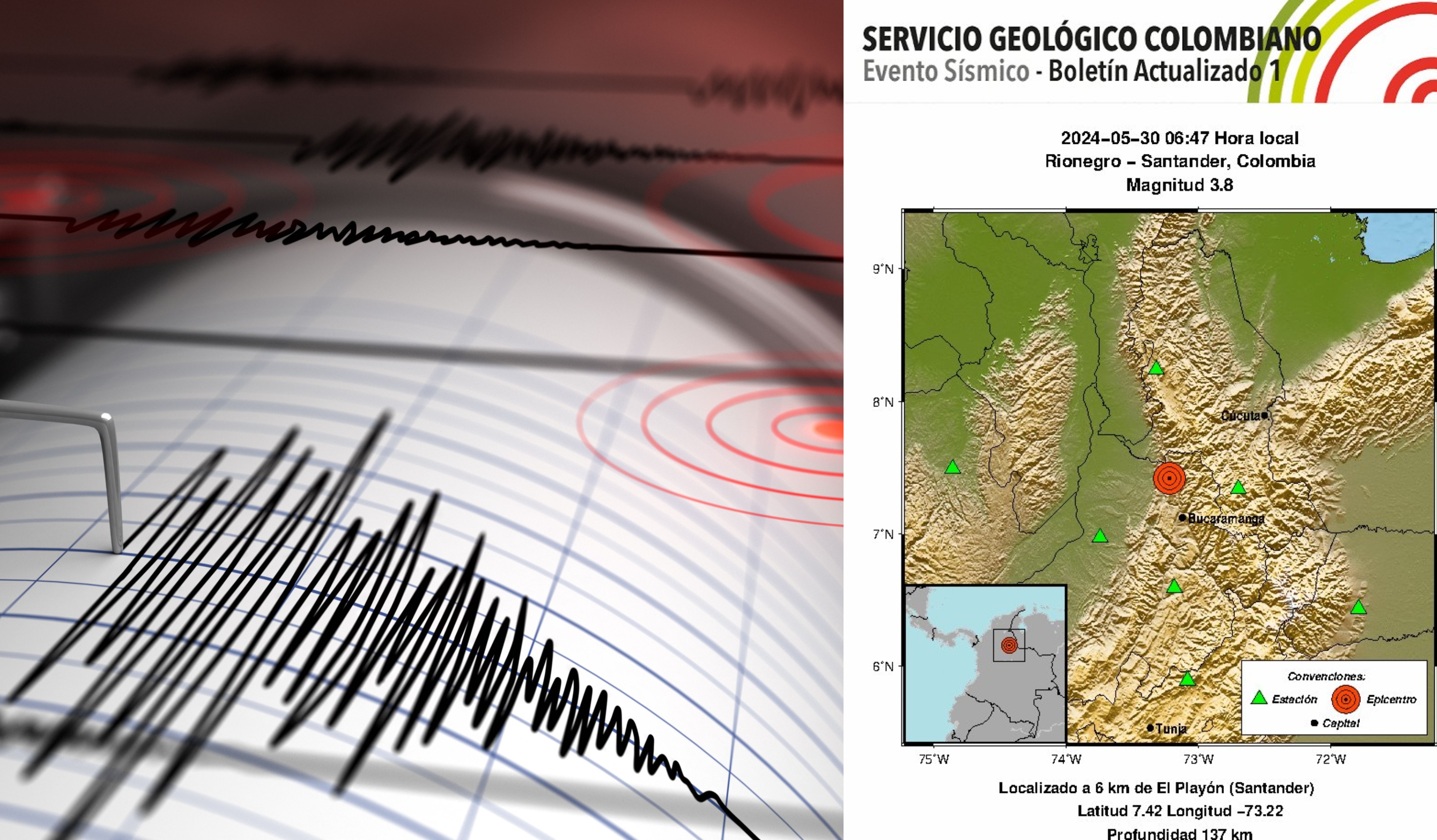 El epicentro del temblor fue en Rionegro.