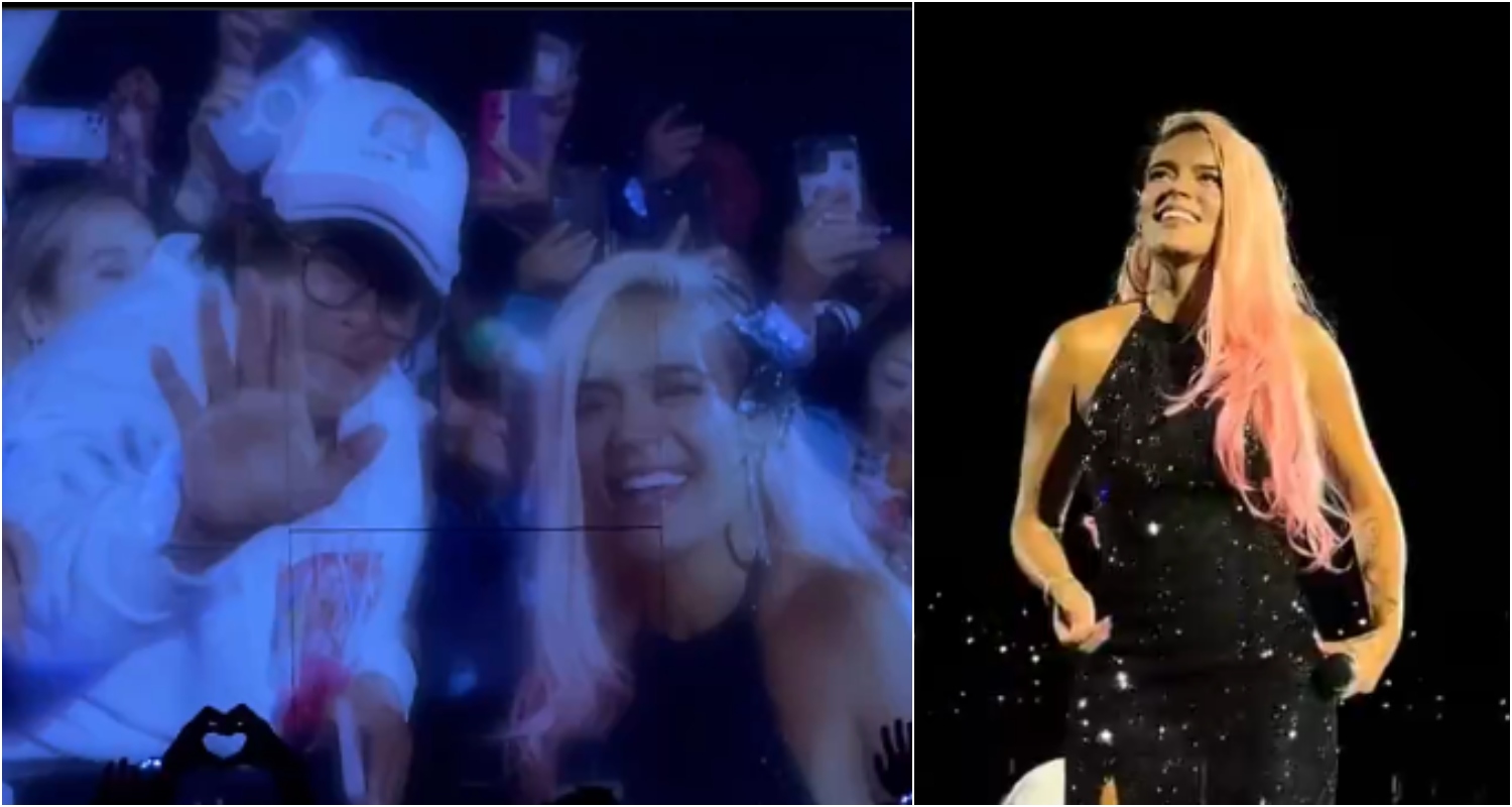 Karol G en concierto con fan de 78 años