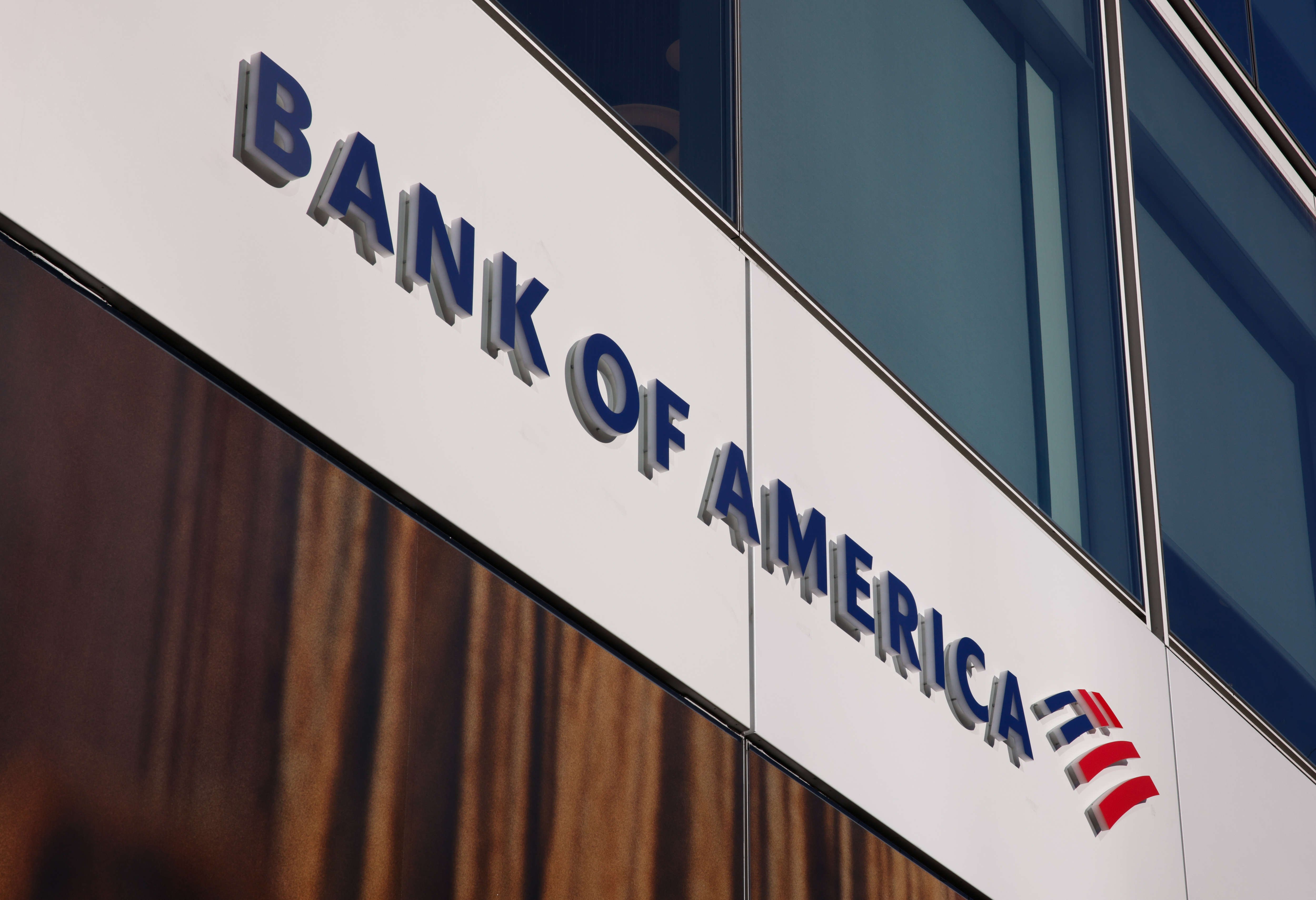 Exterior View from Bank Of America branch on January 14, 2025 in New York City, New York. The Bank Of America is scheduled to release earnings figures on January 16.(Photo by Kena Betancur/VIEWpress)