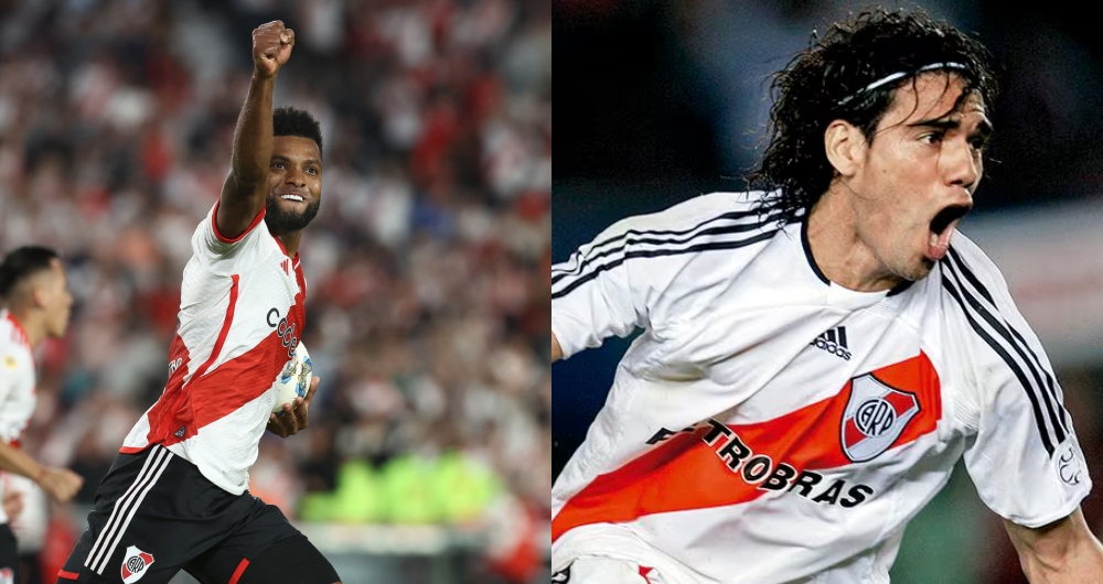 De izquierda a derecha: Miguel Borja y Radamel Falcao