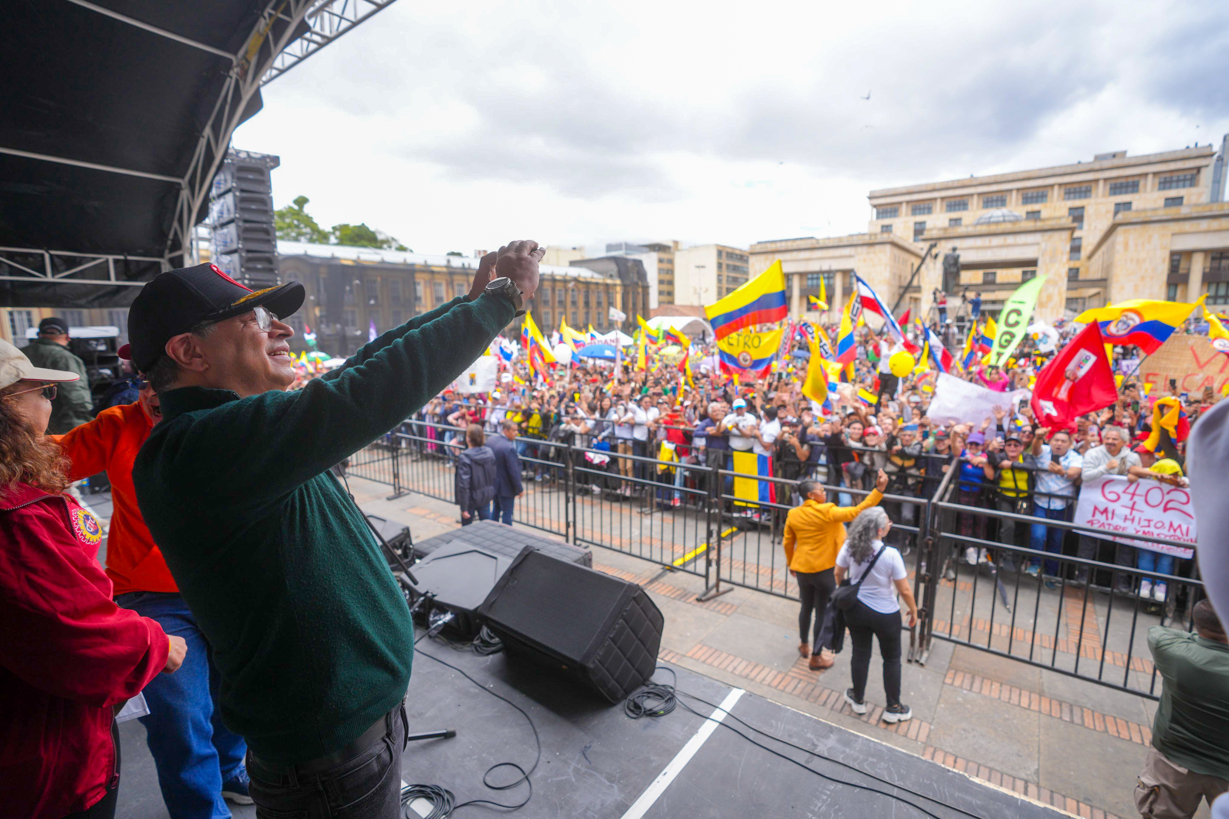 Presidente Gustavo Petro en la marcha del día del trabajo 1 de mayo