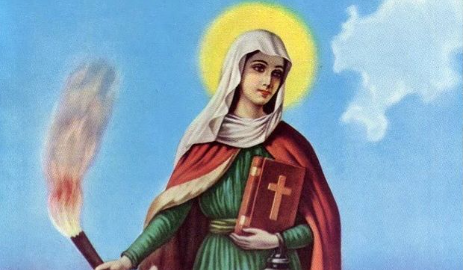 Representación de la Virgen Santa Marta.