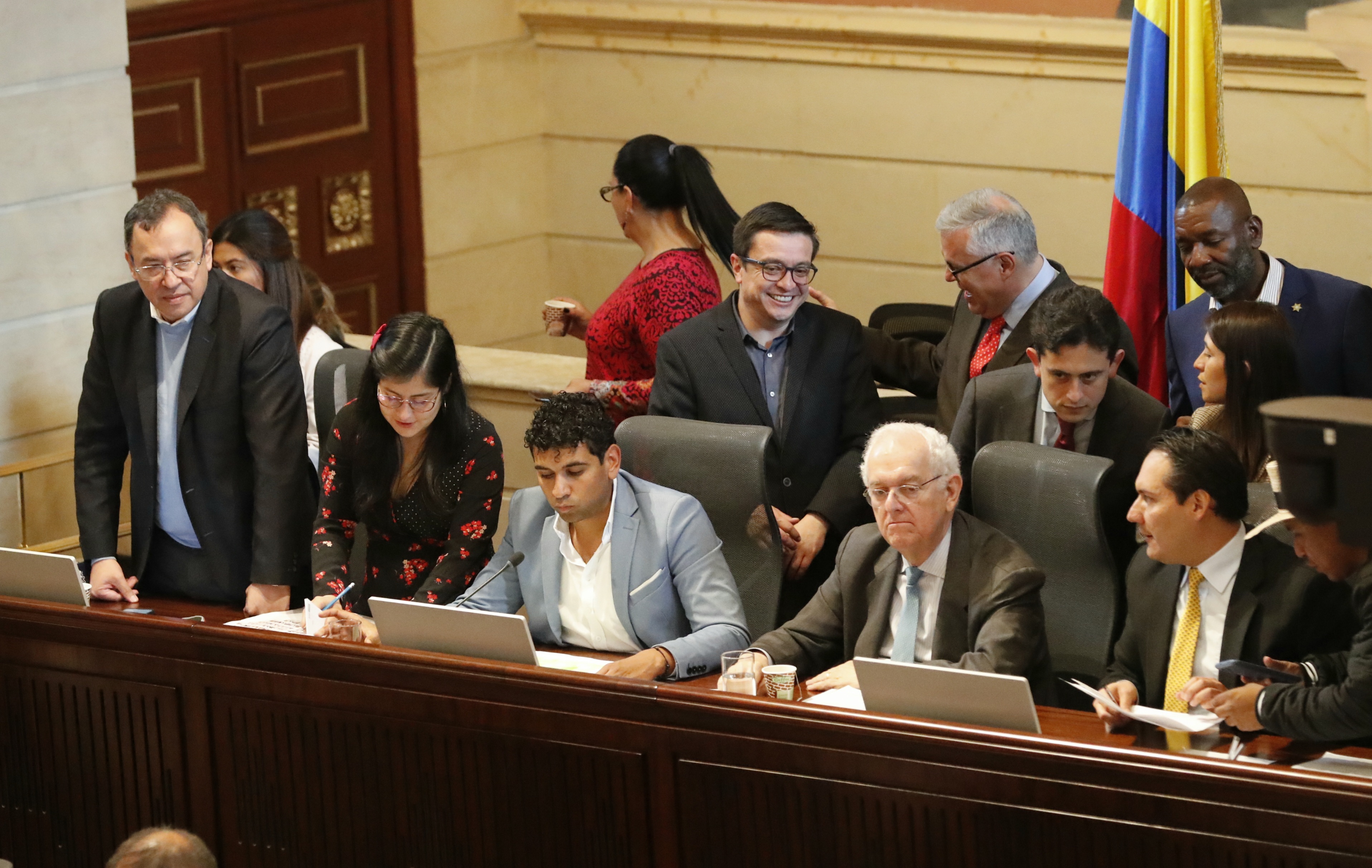 Ministro Jose Antonio Ocampo, Presidente de la Cámara de Representantes, David Racero, Viceministro de Hacienda Gonzalo Hernández