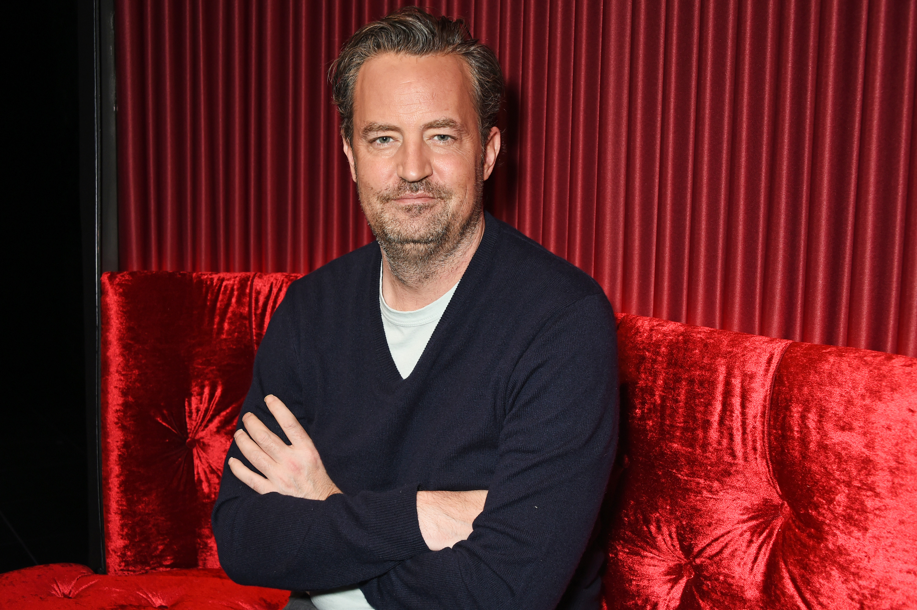 LONDON, ENGLAND - FEBRUARY 08: Matthew Perry poses at a photocall for "The End Of Longing", a new play which he wrote and stars in at The Playhouse Theatre, on February 8, 2016 in London, England. (Photo by David M. Benett/Dave Benett/Getty Images)