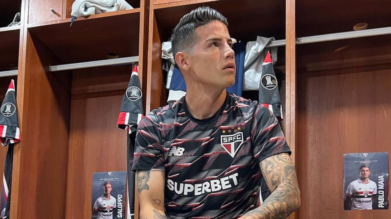 James Rodríguez en el camerino de Sao Paulo
