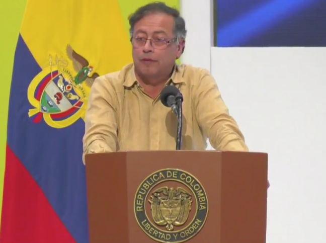 Gustavo Petro, presidente de Colombia, en la instalación del Congreso de Infraestructura.